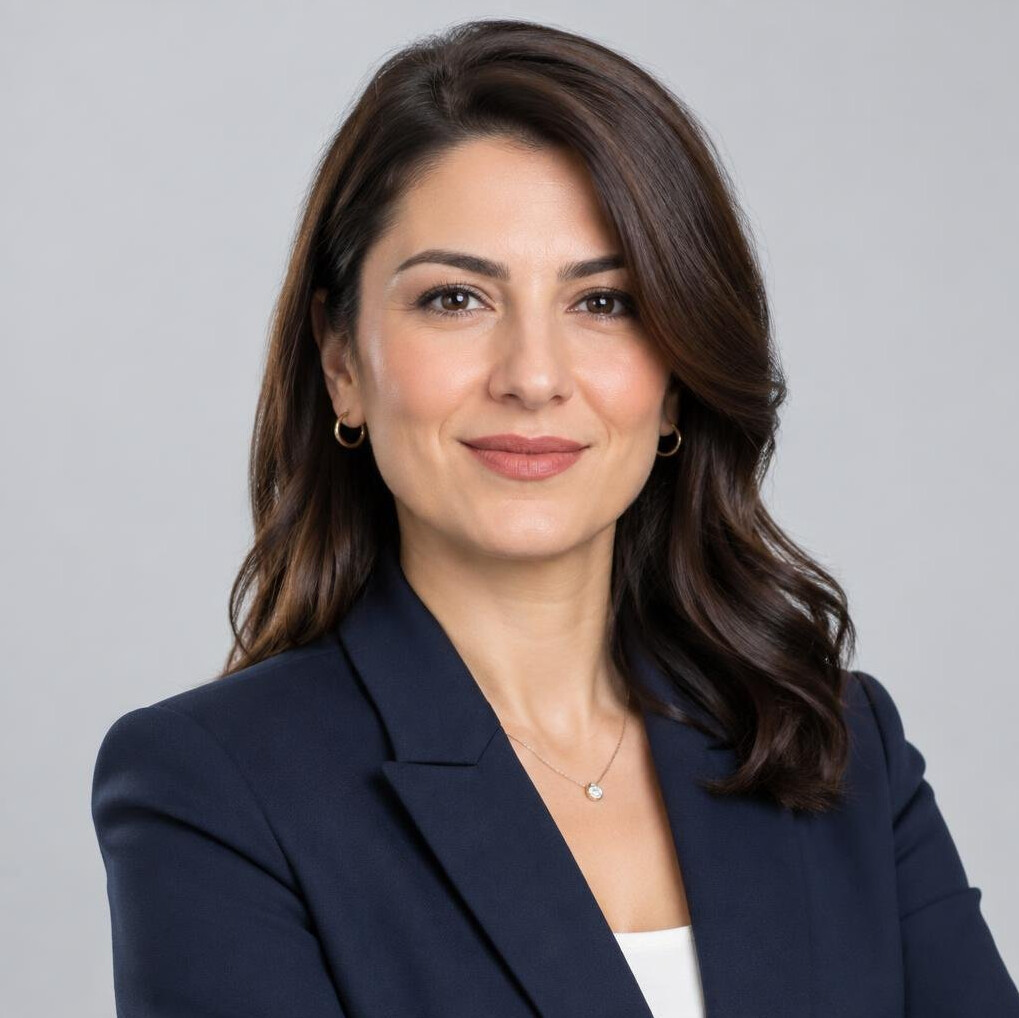 Turkish woman crisis communication consultant portrait